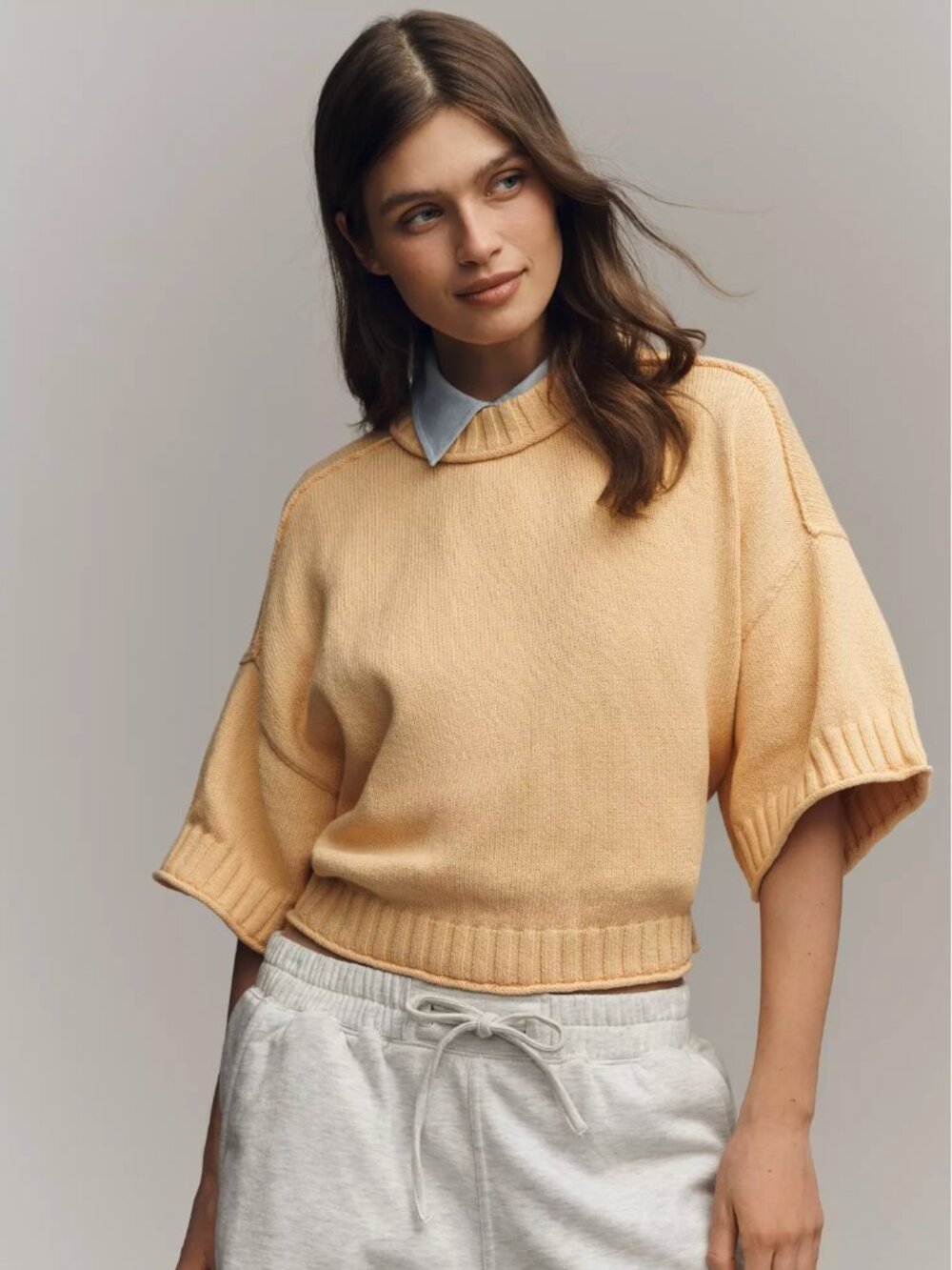 Anthropologie THE GOLDIE COTTON CREW NECK JUMPER - NWT